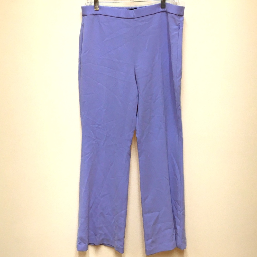 Theory Wide Leg Pants Trousers 10 Purple Office Business Casual Workwear